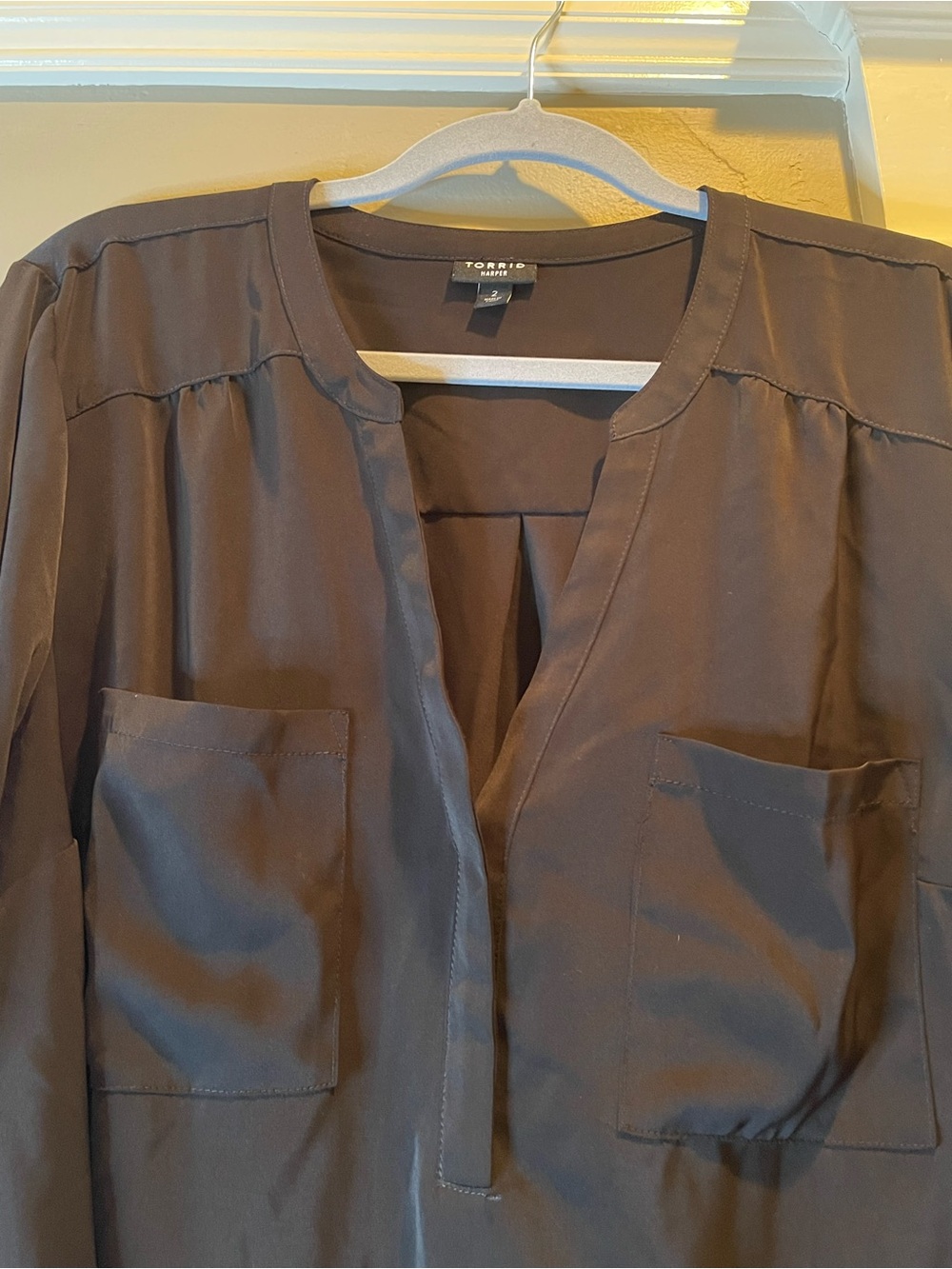 Torrid Harper Black Georgette Pullover Blouse - Picture 3 of 5
